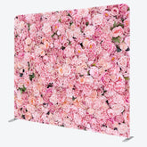 Aperturee - Aperturee Romantic Pink Blooming Rose Square Tension Backdrop